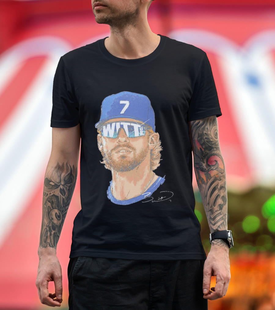 Bobby Witt Jr Kansas City Royals Sunglasses Blue Cap Number 7 T-Shirt