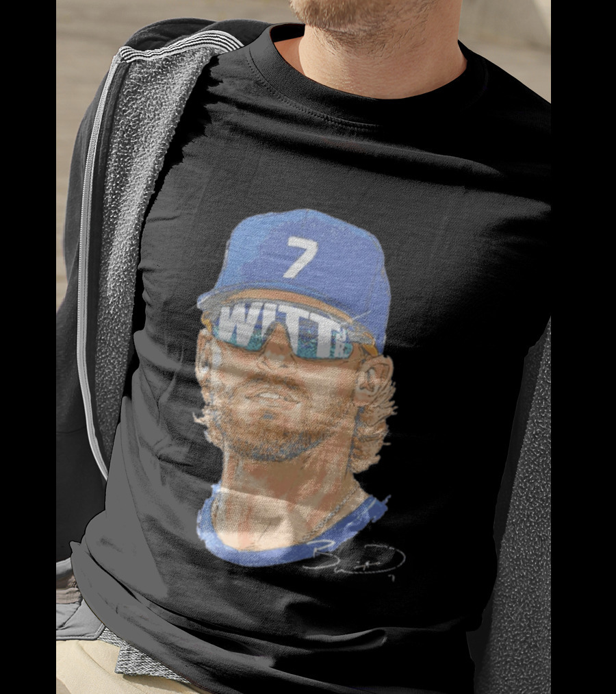 Bobby Witt Jr Kansas City Royals Sunglasses Blue Cap Number 7 T-Shirt