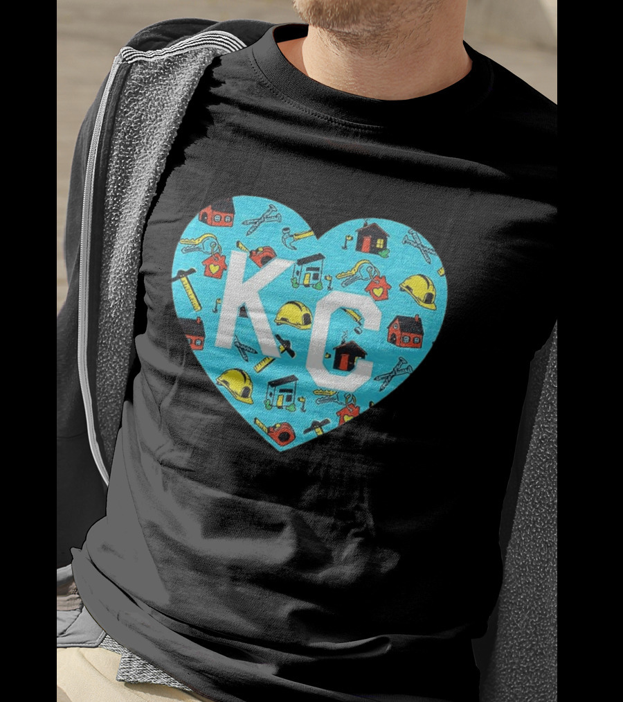 Habitat For Humanity Kansas City KC Heart With Tools And Houses T-Shirt