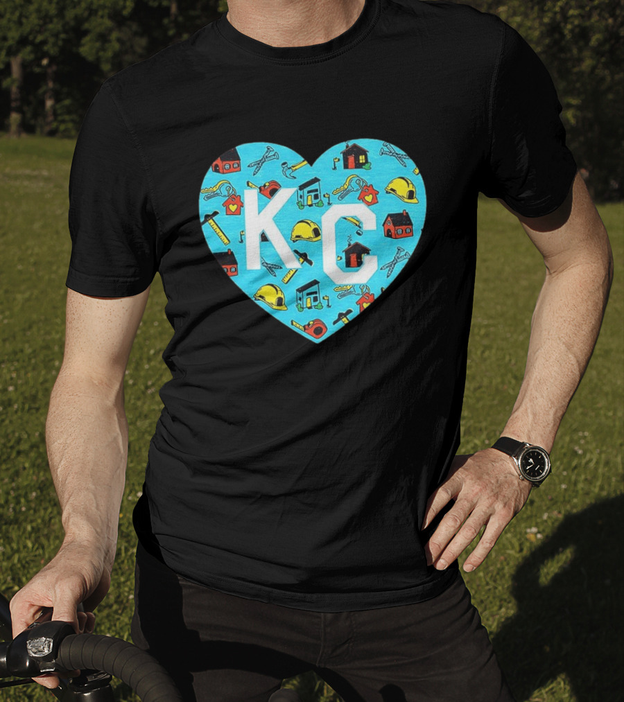 Habitat For Humanity Kansas City KC Heart With Tools And Houses T-Shirt