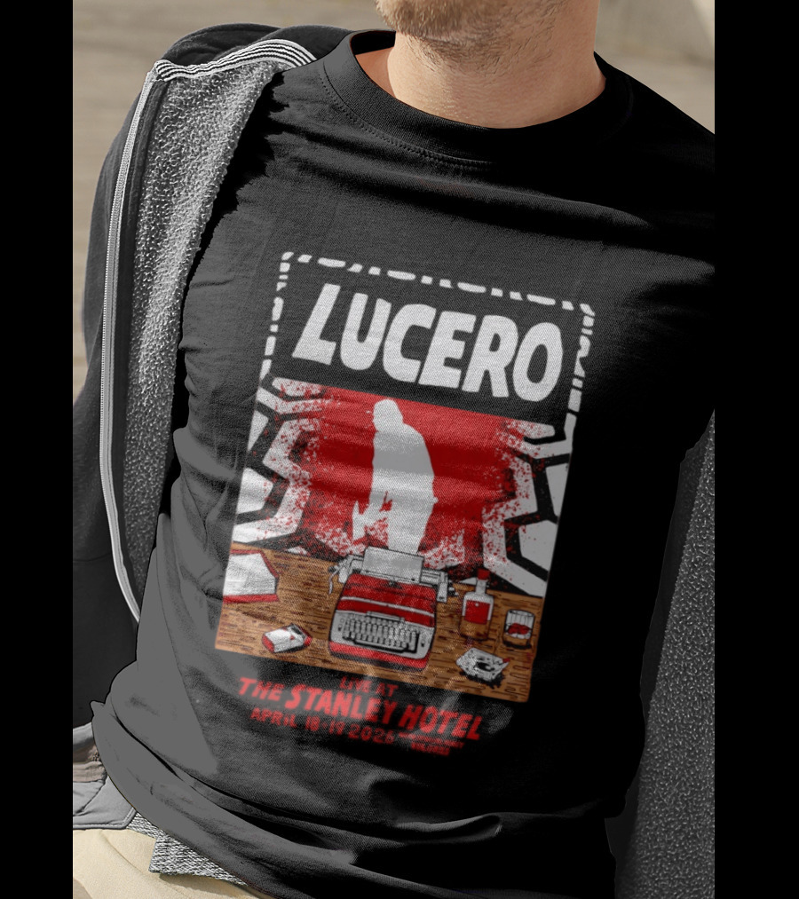 LUCERO Estes Park CO 2026 Red Typewriter Scene T-Shirt