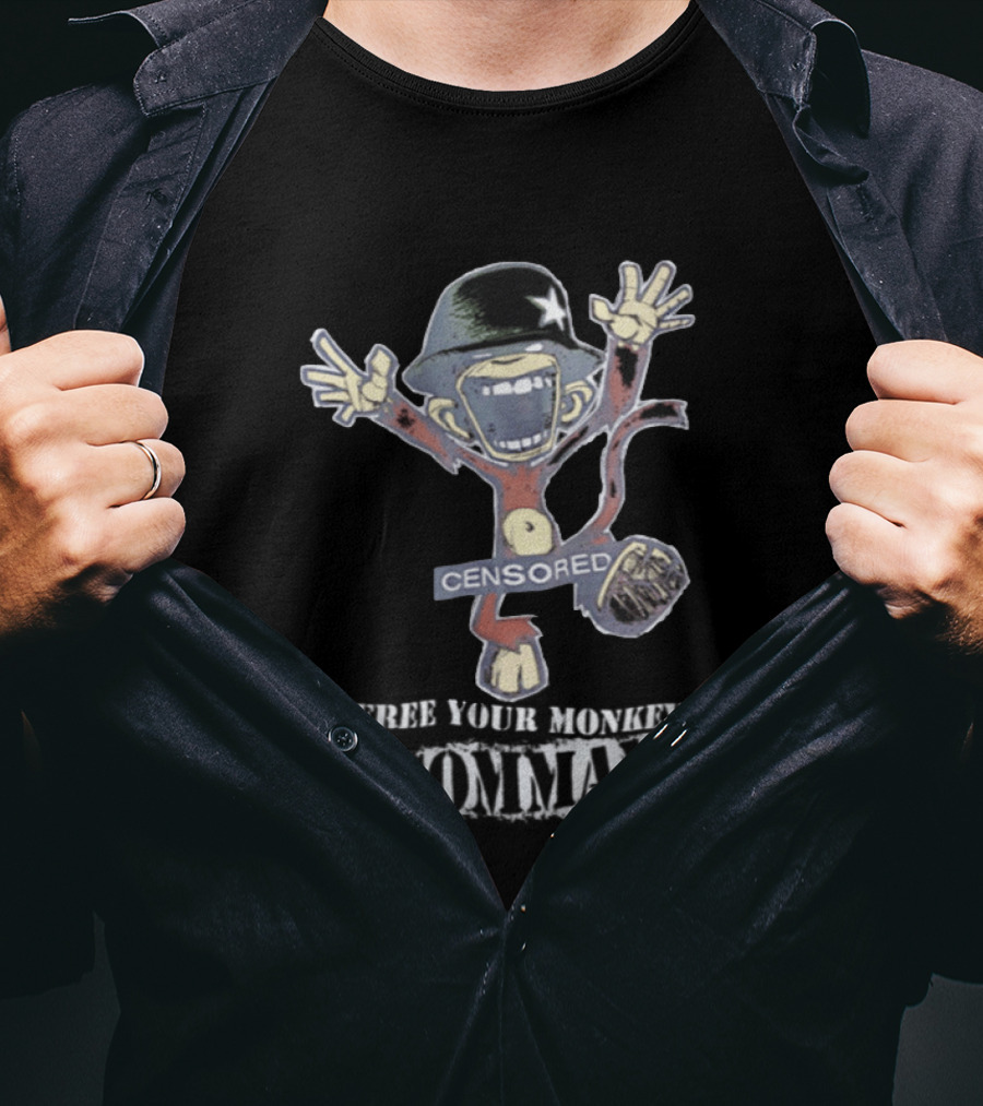 Censored Free Your Monkey Go Commando Funny Soldier T-Shirt