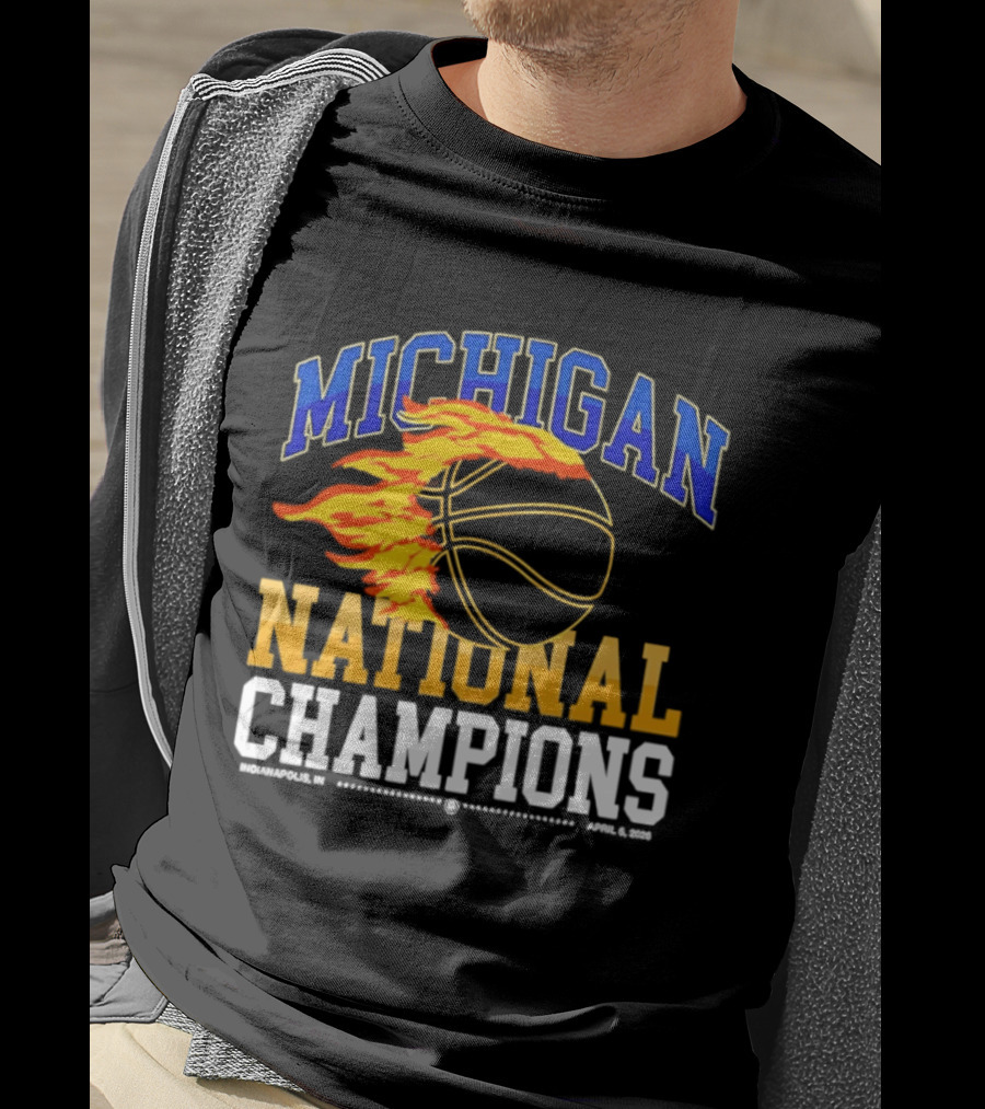 Michigan Basketball National Champions Fireball T-Shirt