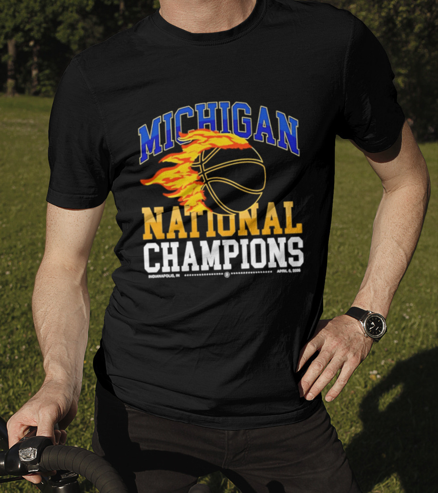 Michigan Basketball National Champions Fireball T-Shirt