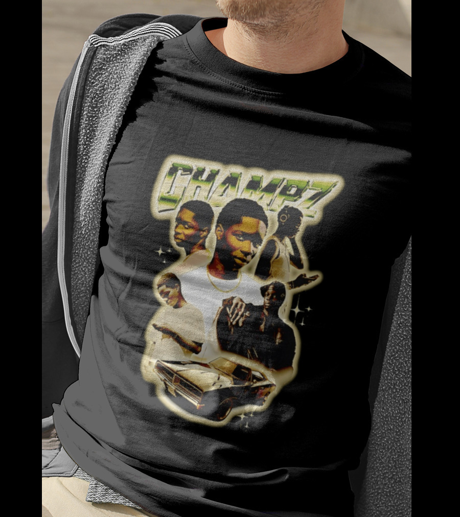 Champz Musical Artist Retro Style Car And Portraits T-Shirt