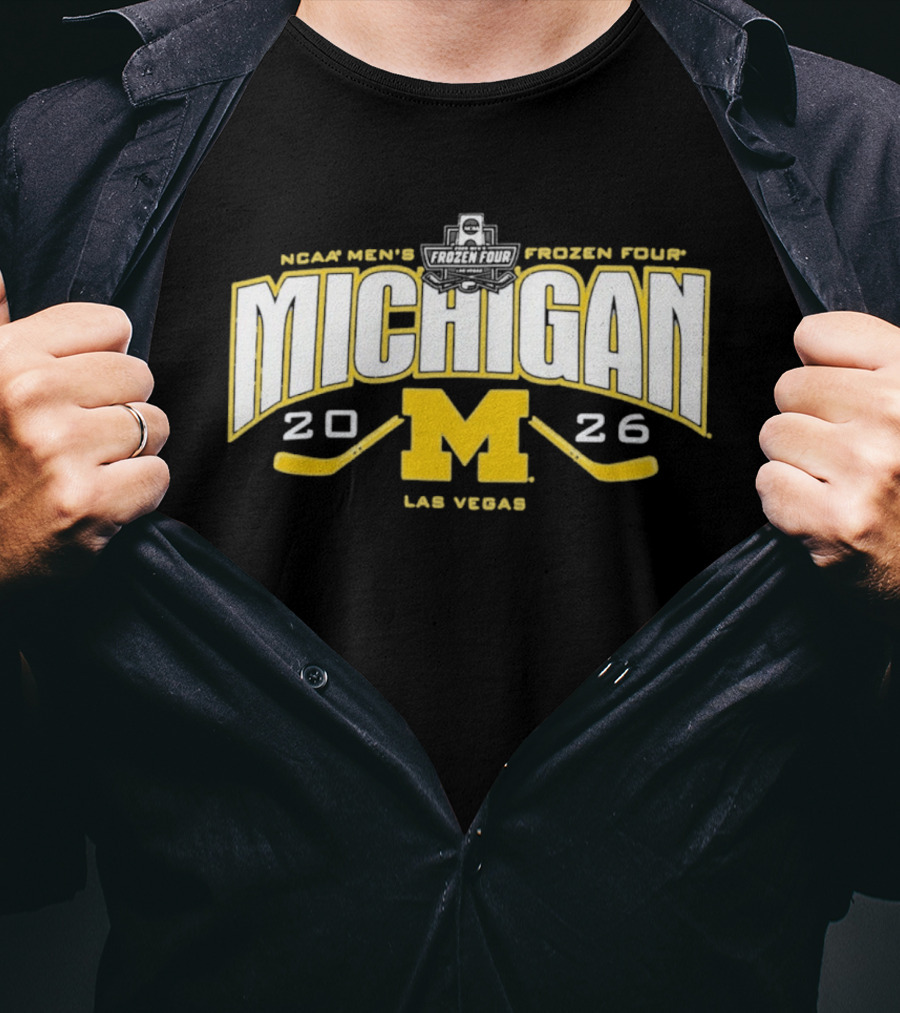 Michigan Wolverines 2026 NCAA Men's Frozen Four Las Vegas Hockey T-Shirt