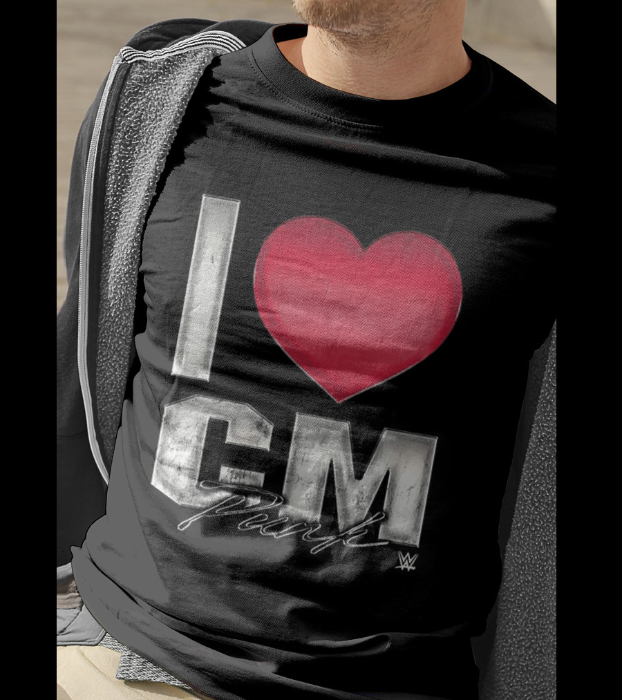 CM Punk I Heart WWE Love T-Shirt