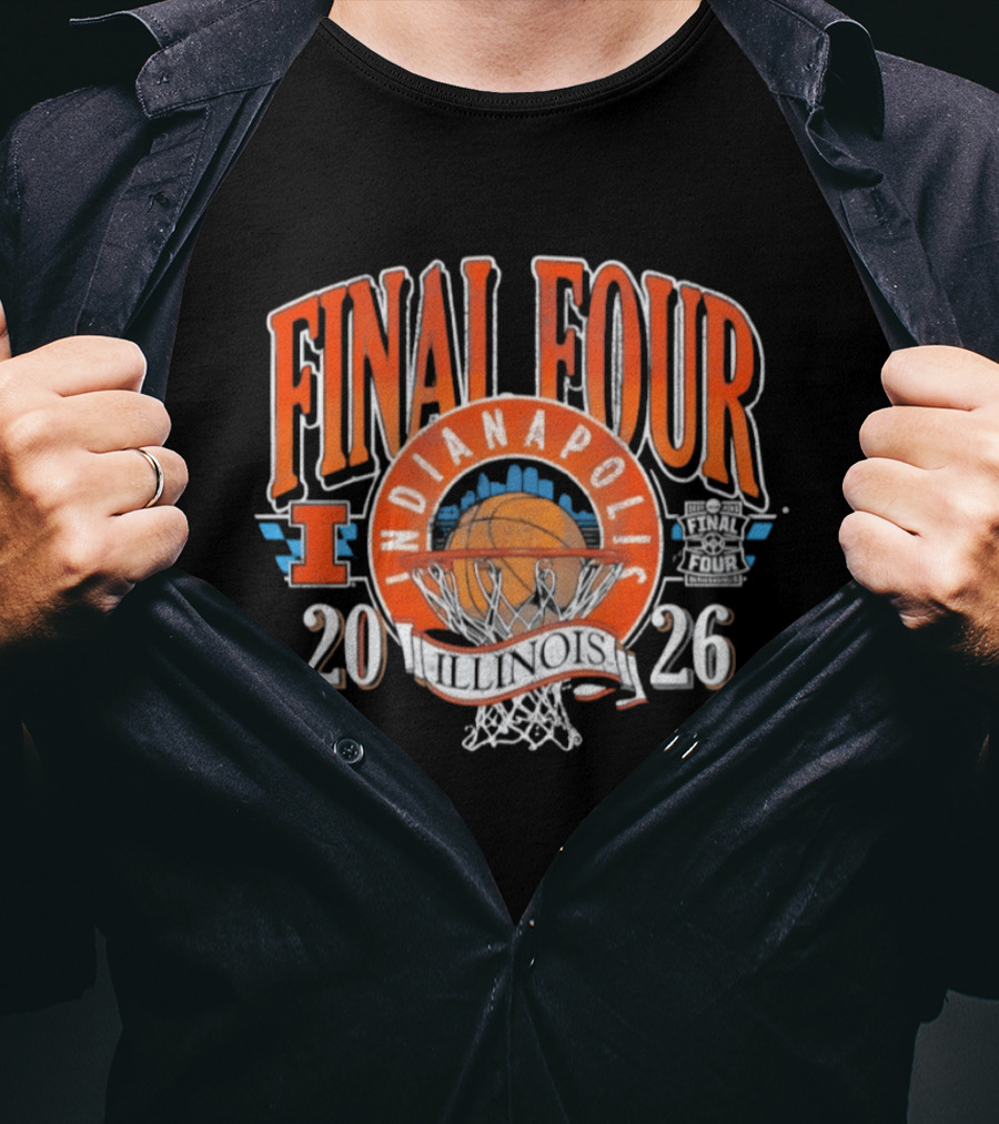 Illinois Fighting Illini NCAA Final Four 2026 Indianapolis Basketball T-Shirt