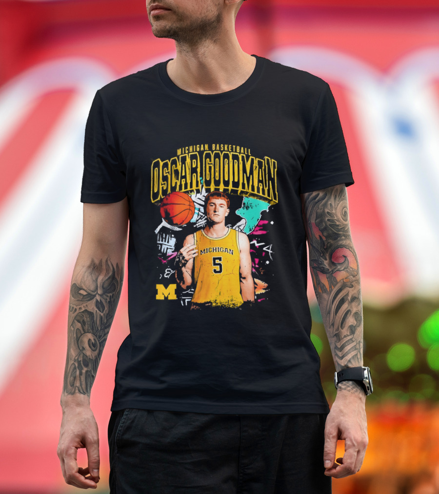 Oscar Goodman 5 Michigan Basketball Wolverines Player 2026 T-Shirt