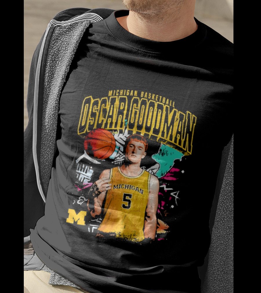 Oscar Goodman 5 Michigan Basketball Wolverines Player 2026 T-Shirt