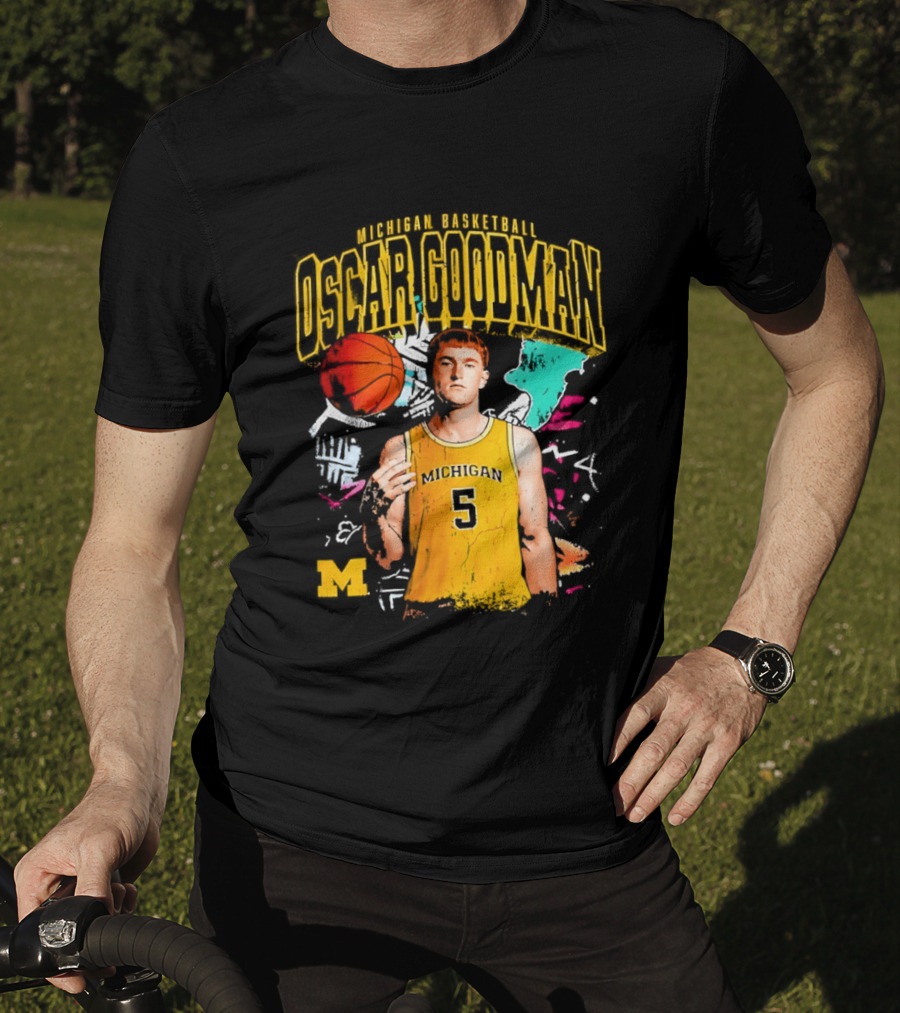 Oscar Goodman 5 Michigan Basketball Wolverines Player 2026 T-Shirt