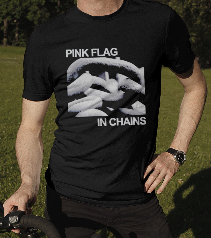Pink Flag In Chains Bold Chain T-Shirt