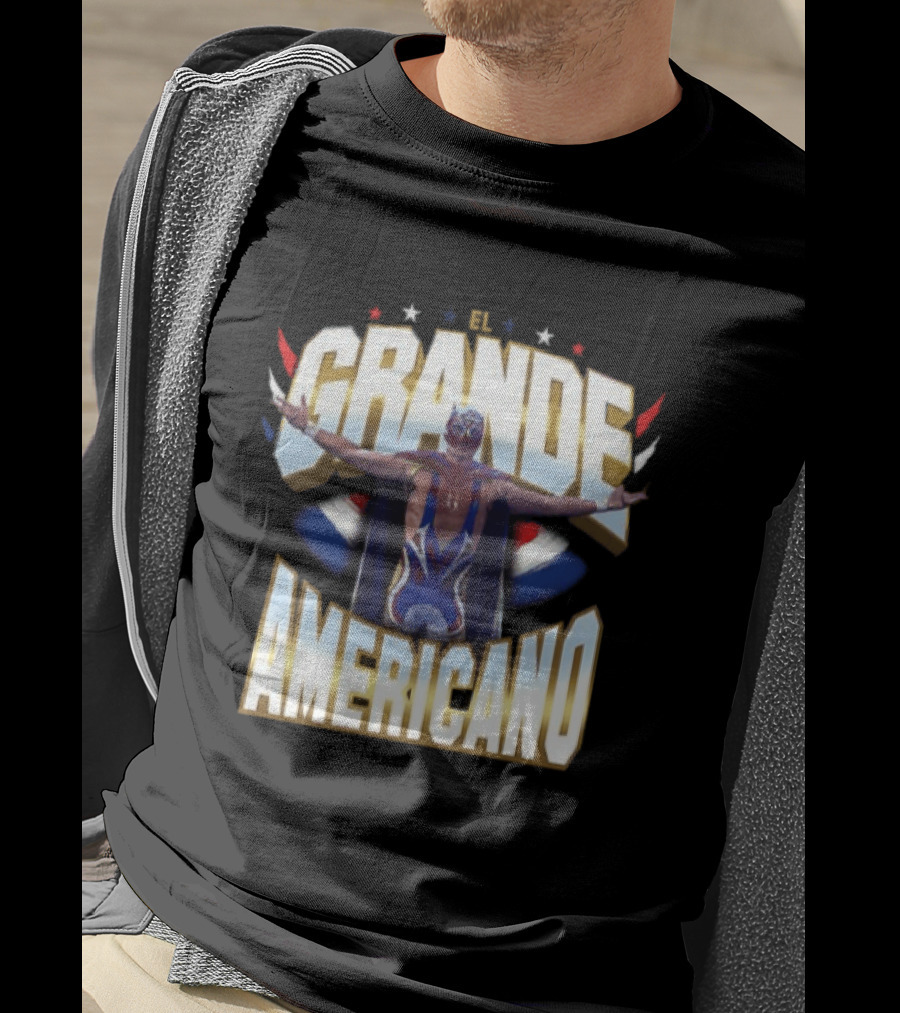El Grande Americano WWE Stars And Stripes Wrestling Pose T-Shirt