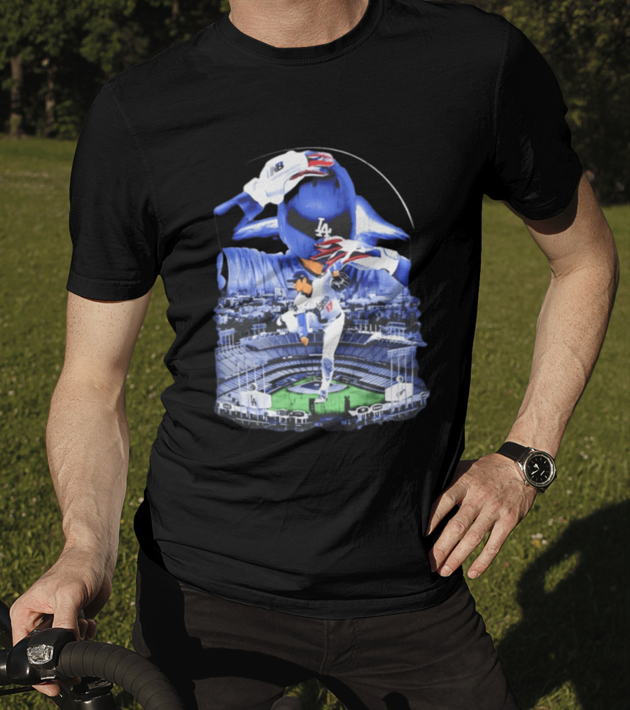 Shohei Ohtani Los Angeles Dodgers Stadium Player Action And Team Spirit T-Shirt
