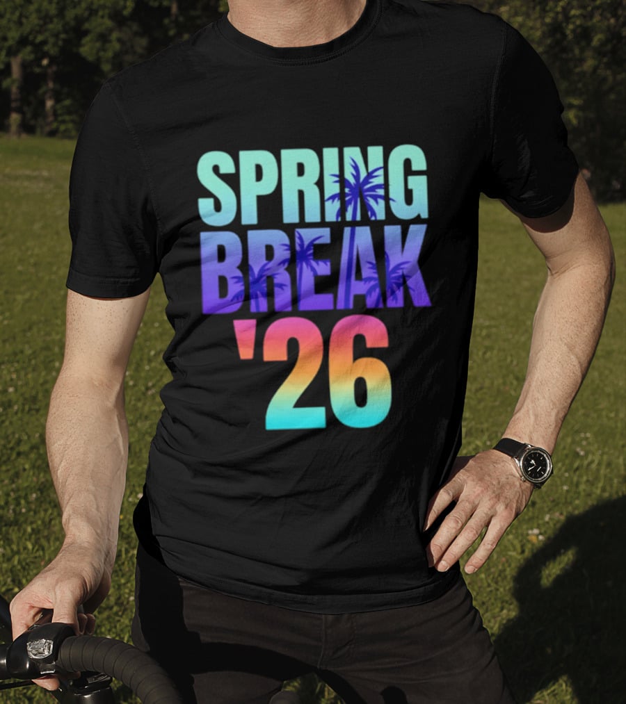 Spring Break '26 Sunset Palm Trees Ocean Vibes T-Shirt