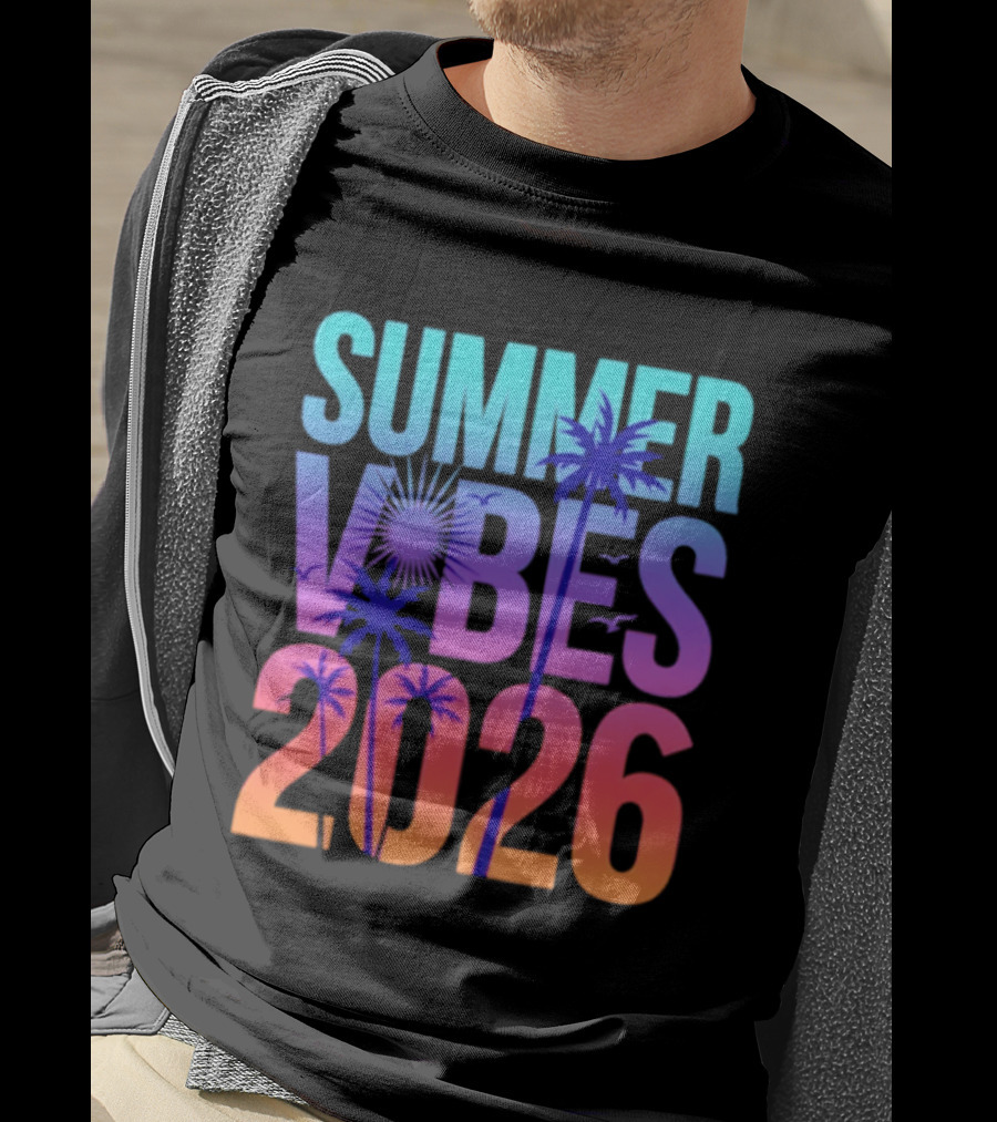Summer Vibes 2026 Sunset Palm Trees And Tropical T-Shirt