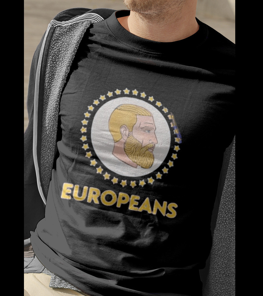Yes Chad Europeans Stars Circle Beard T-Shirt