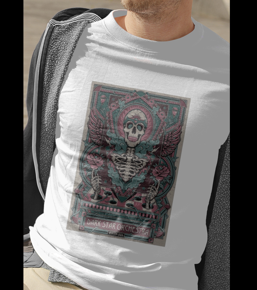 Dark Star Orchestra Skeleton With Wings And Roses Winter 2026 T-Shirt