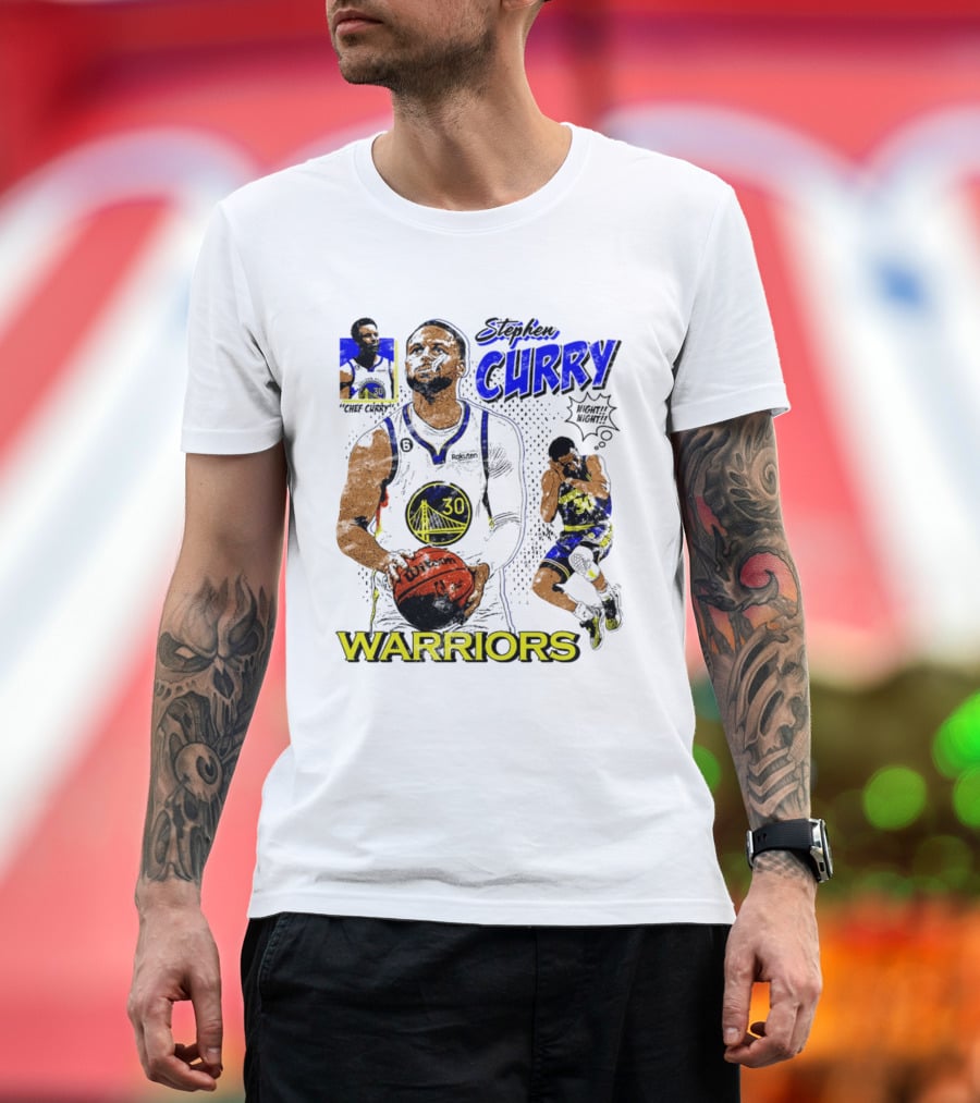 Stephen Curry Golden State Warriors Comic Style Basketball T-Shirt