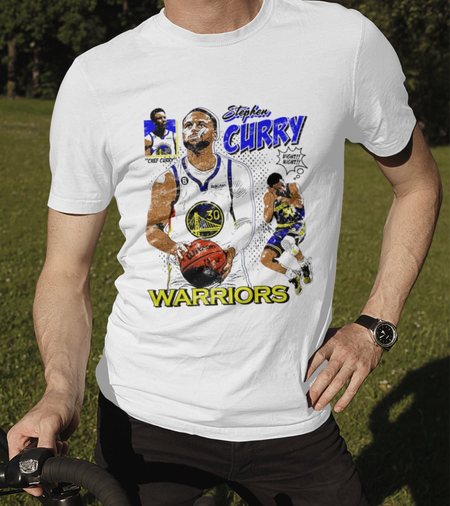 Stephen Curry Golden State Warriors Comic Style Basketball T-Shirt