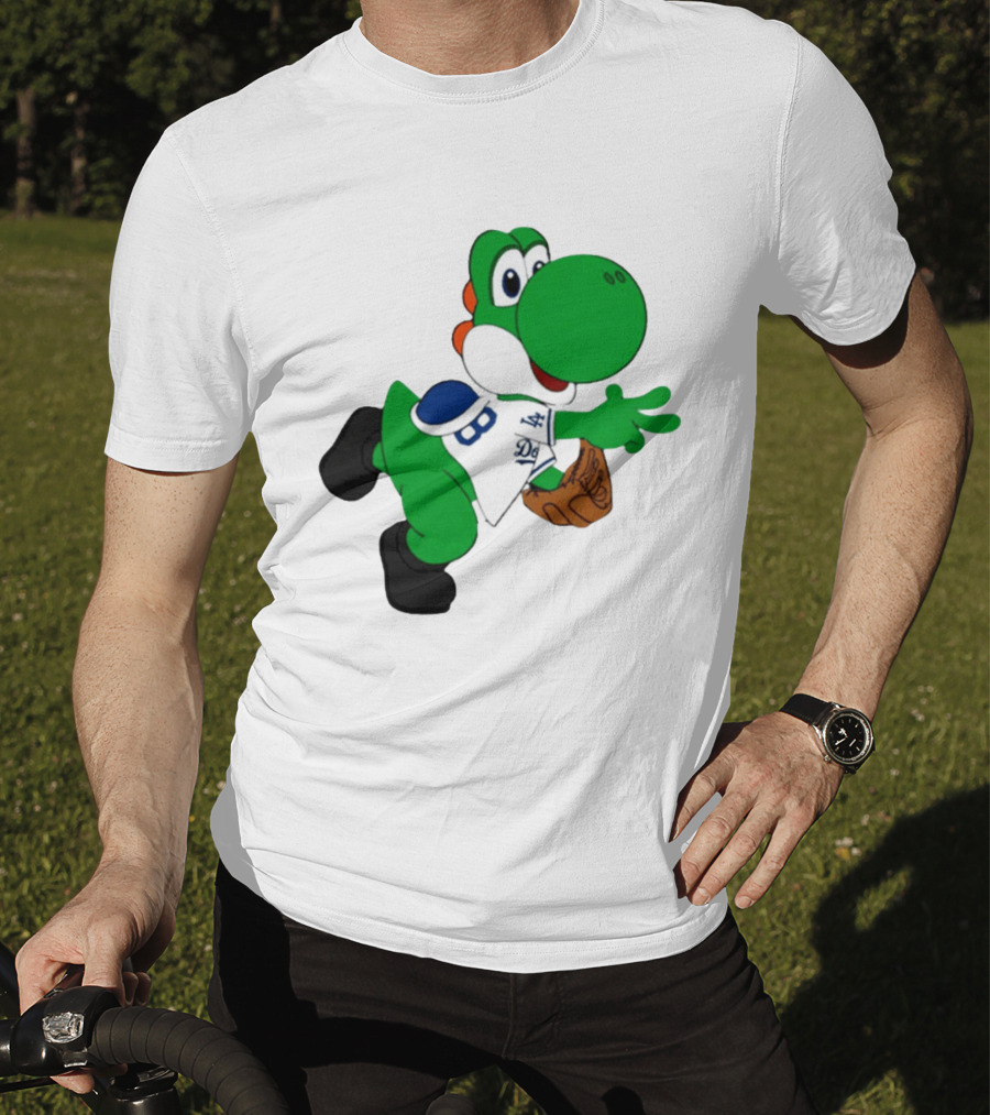 Los Angeles Dodgers Green Dinosaur Cartoon Character Toddler Staple T-Shirt