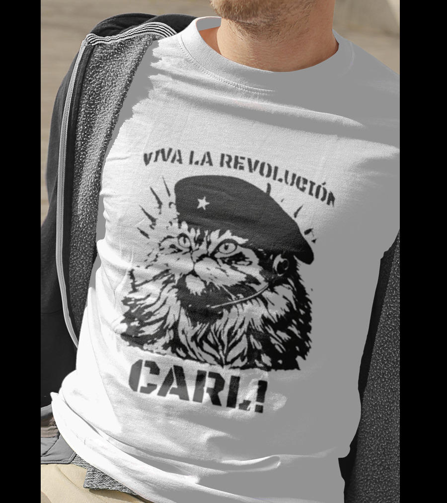 Viva La Revolucion Carl Cat With Beret T-Shirt