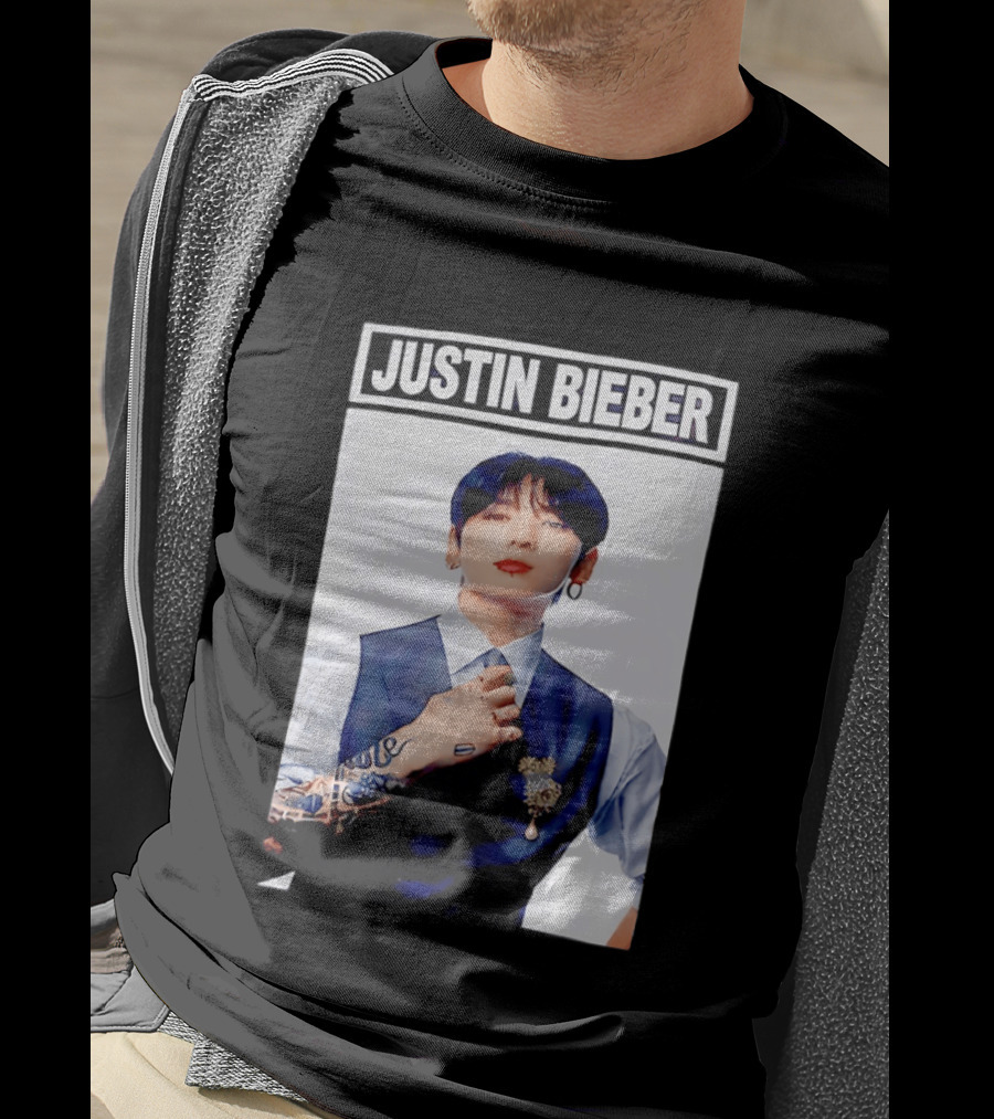Justin Bieber Jungkook Wearing Suit Tattoo T-Shirt