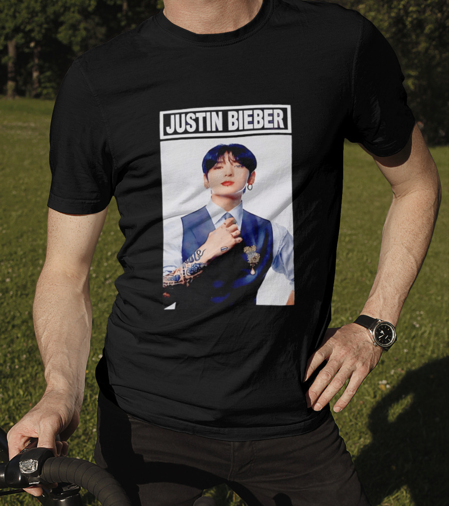Justin Bieber Jungkook Wearing Suit Tattoo T-Shirt