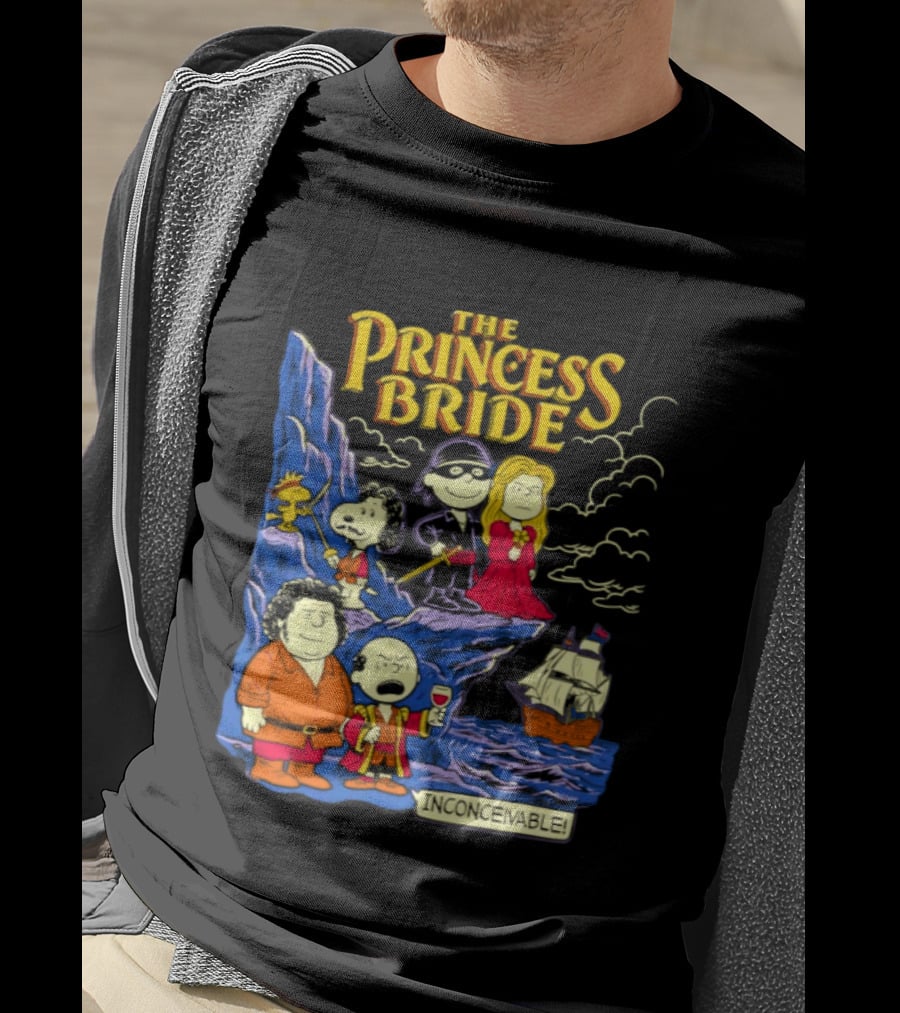 The Princess Bride Peanuts Crossover Featuring Iconic Cartoon Characters T-Shirt