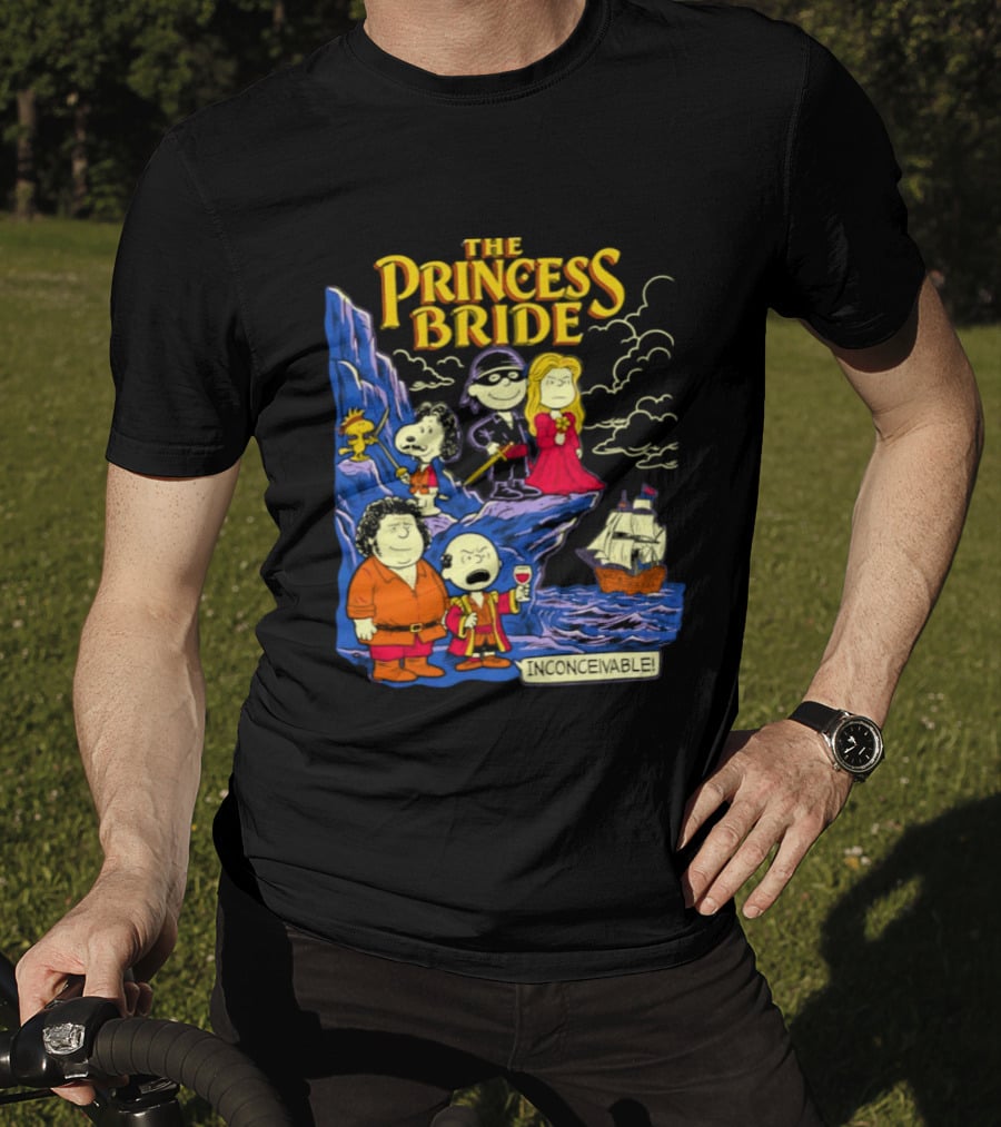 The Princess Bride Peanuts Crossover Featuring Iconic Cartoon Characters T-Shirt
