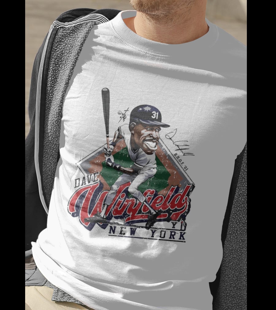Dave Winfield New York Yankees Major League Baseball Caricature T-Shirt