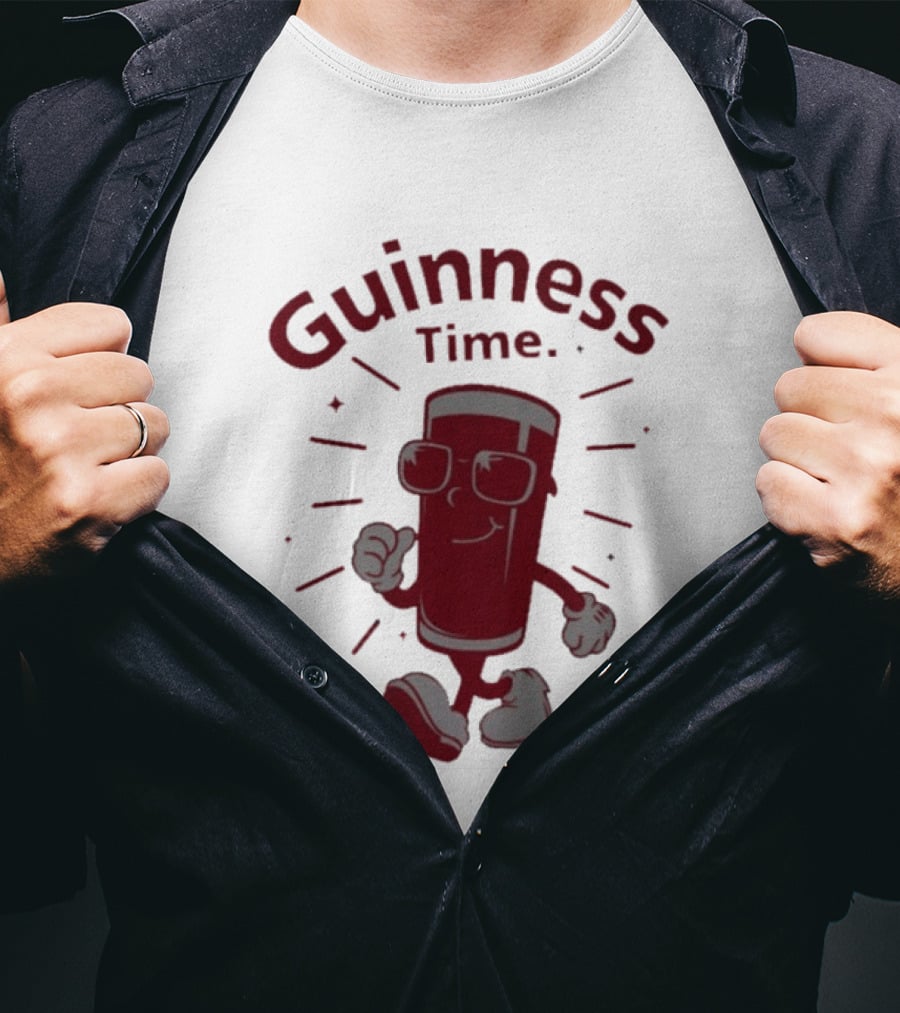 Guinness Time Walking Pint With Sunglasses T-Shirt