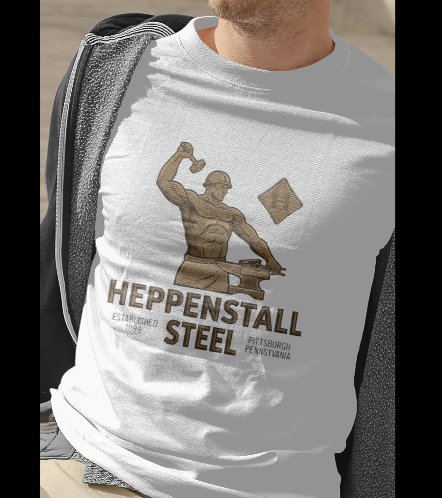 Heppenstall Steel Pittsburgh Pennsylvania Established 1889 Hammer And Anvil Statue T-Shirt