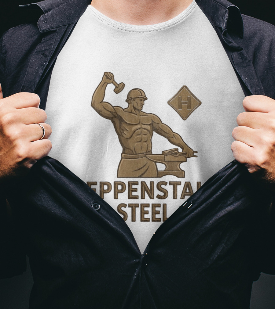 Heppenstall Steel Pittsburgh Pennsylvania Established 1889 Hammer And Anvil Statue T-Shirt