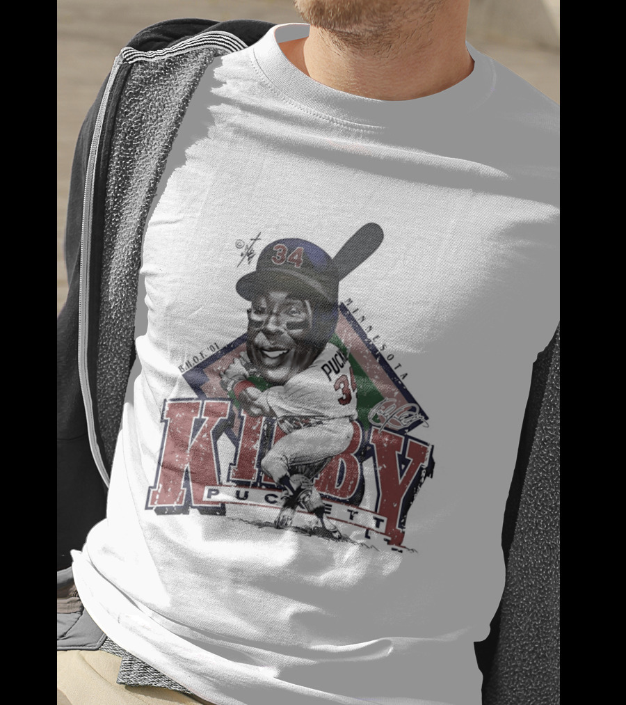 Kirby Puckett 34 Minnesota Twins Baseball Cartoon T-Shirt