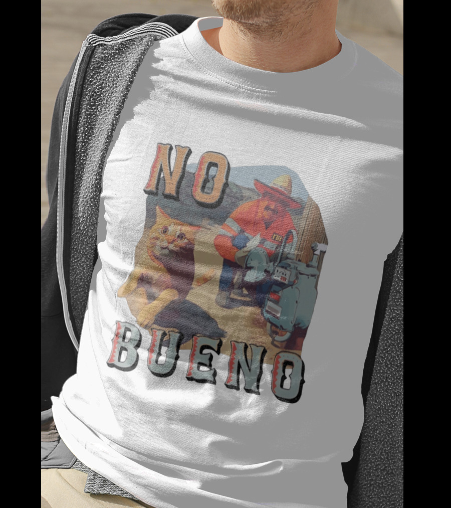 No Bueno Cat And FBI Gas Meter Scene T-Shirt