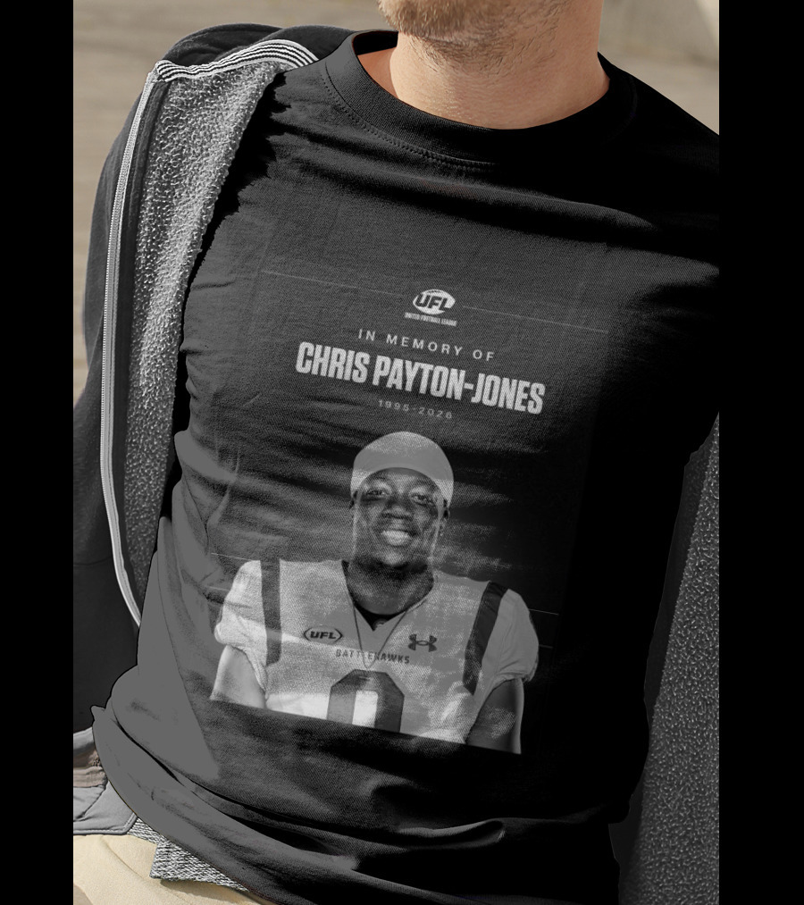 United Football League Battlehawks In Memory Of Chris Payton Jones 1995 2026 T-Shirt
