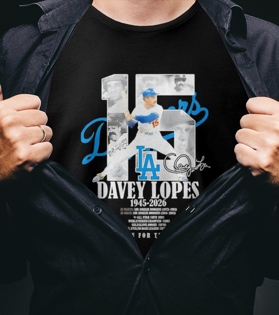 Davey Lopes Los Angeles Dodgers 15 1945 2026 Thank You White Blue T-Shirt