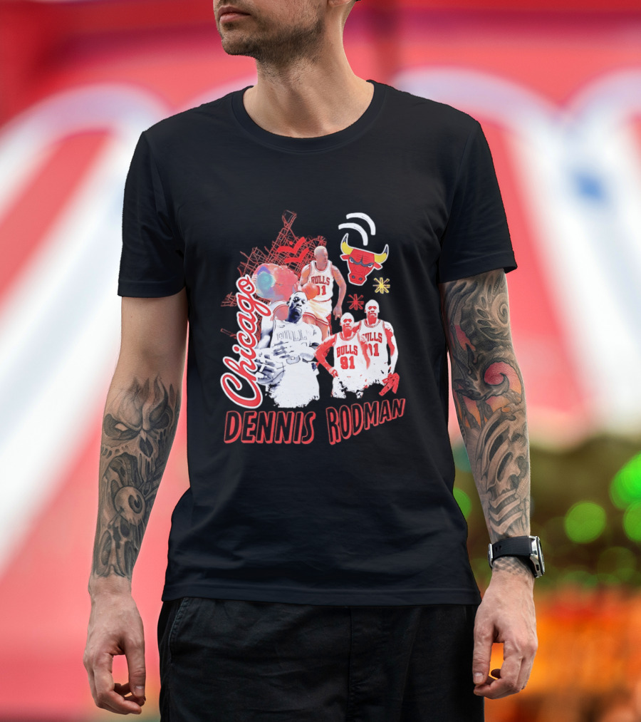 Chicago Bulls Dennis Rodman Vintage Basketball Legend T-Shirt