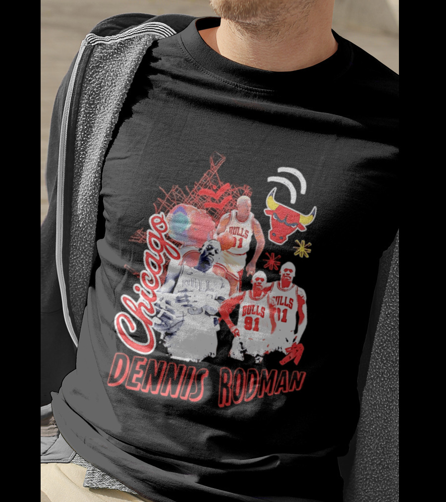 Chicago Bulls Dennis Rodman Vintage Basketball Legend T-Shirt