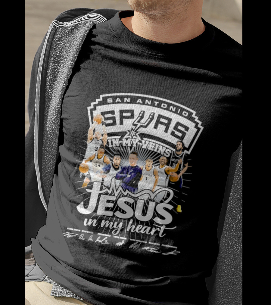 San Antonio Spurs Basketball Passion And Faith With Jesus In My Heart T-Shirt