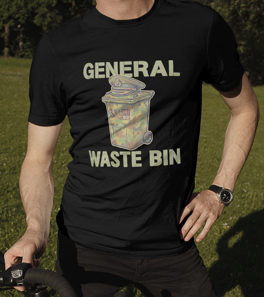General Waste Bin Camo Trash Hat Medals T-Shirt