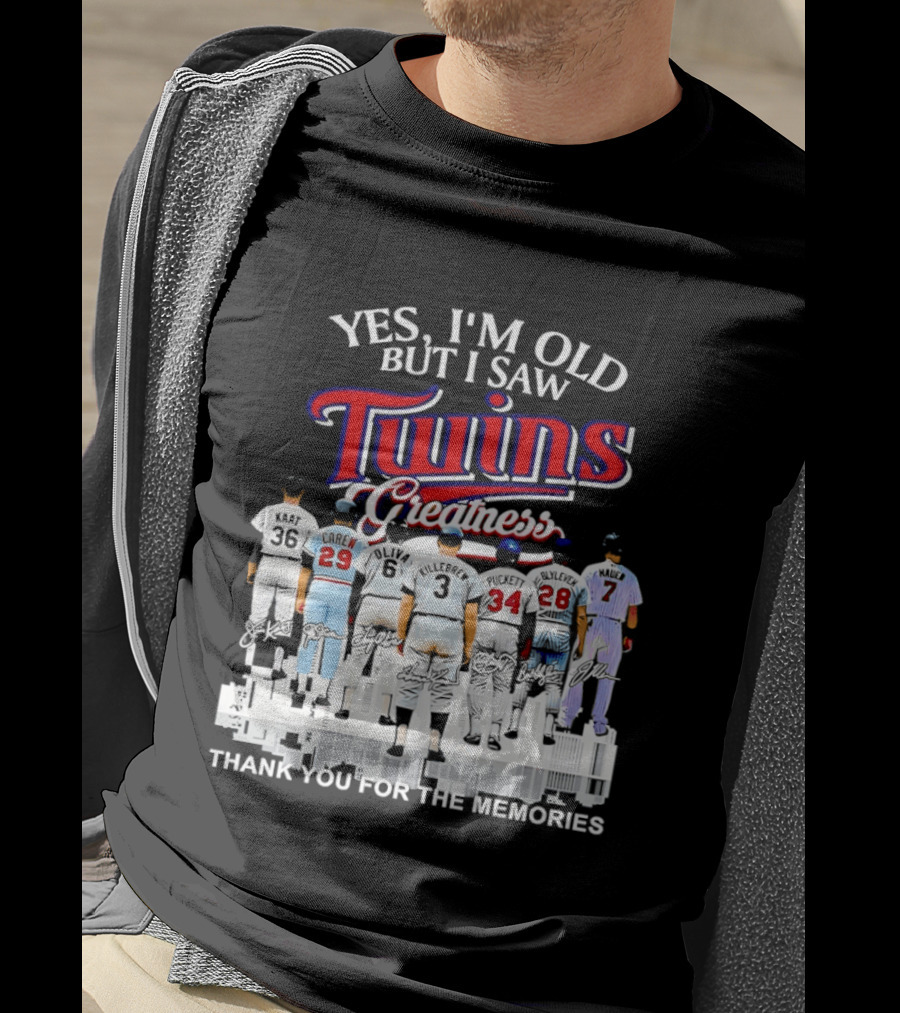 Yes I'm Old But I Saw Twins Greatness Thank You For The Memories T-Shirt
