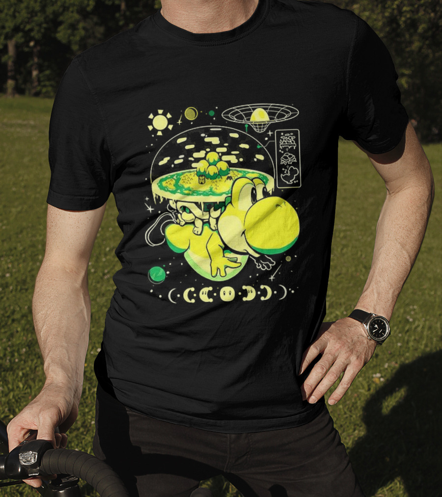 Yoshi Whole World Within His Shell Super Mario World Iconic Nintendo T-Shirt