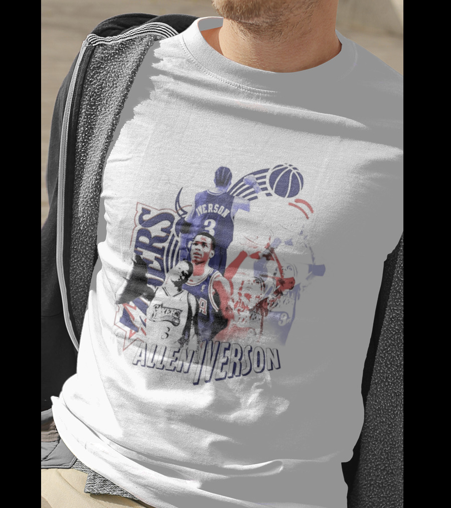 Allen Iverson Philadelphia 76ers Number 3 Basketball T-Shirt