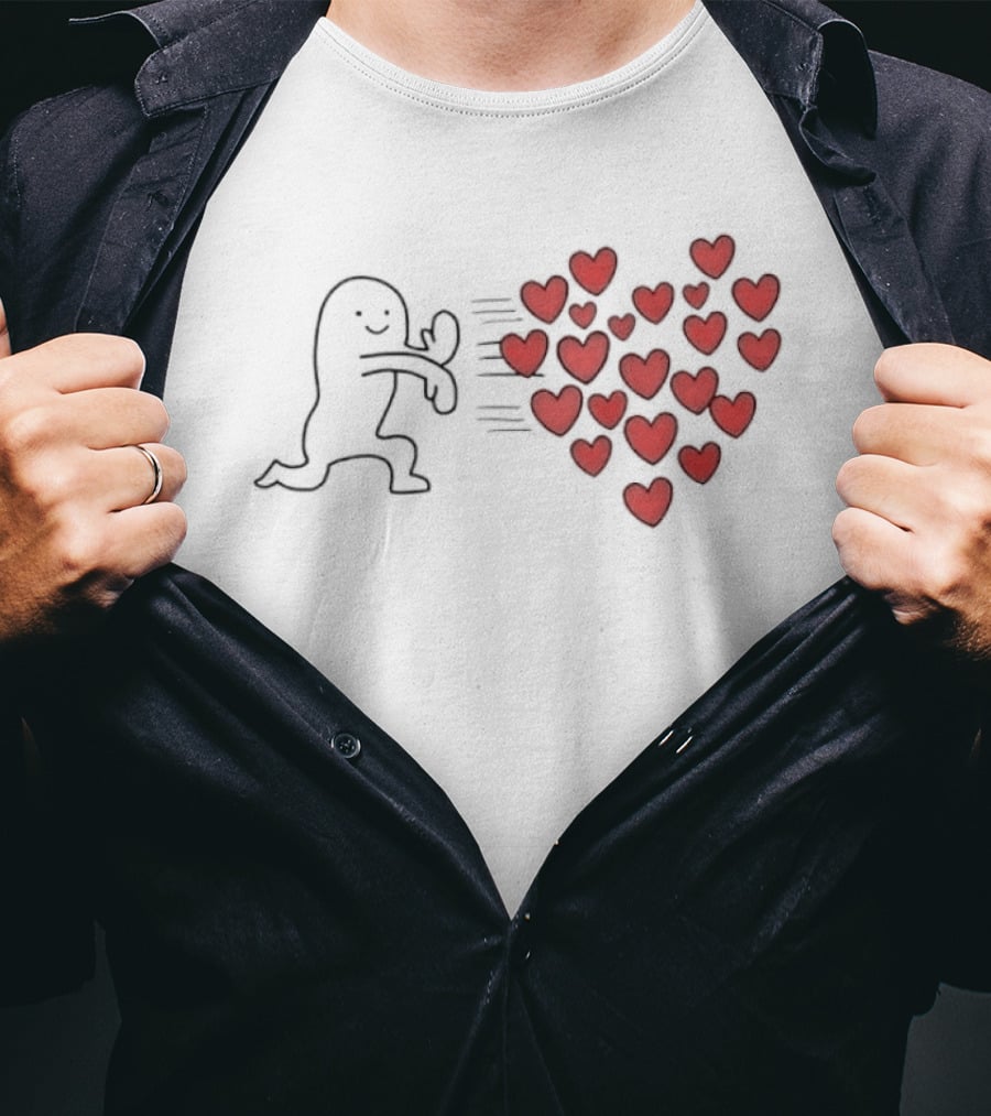 Sending Love Meme Heart Character Hugging Hearts Explosion T-Shirt