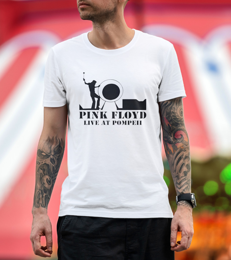 Pink Floyd Live At Pompeii Drummer Silhouette Concert T-Shirt