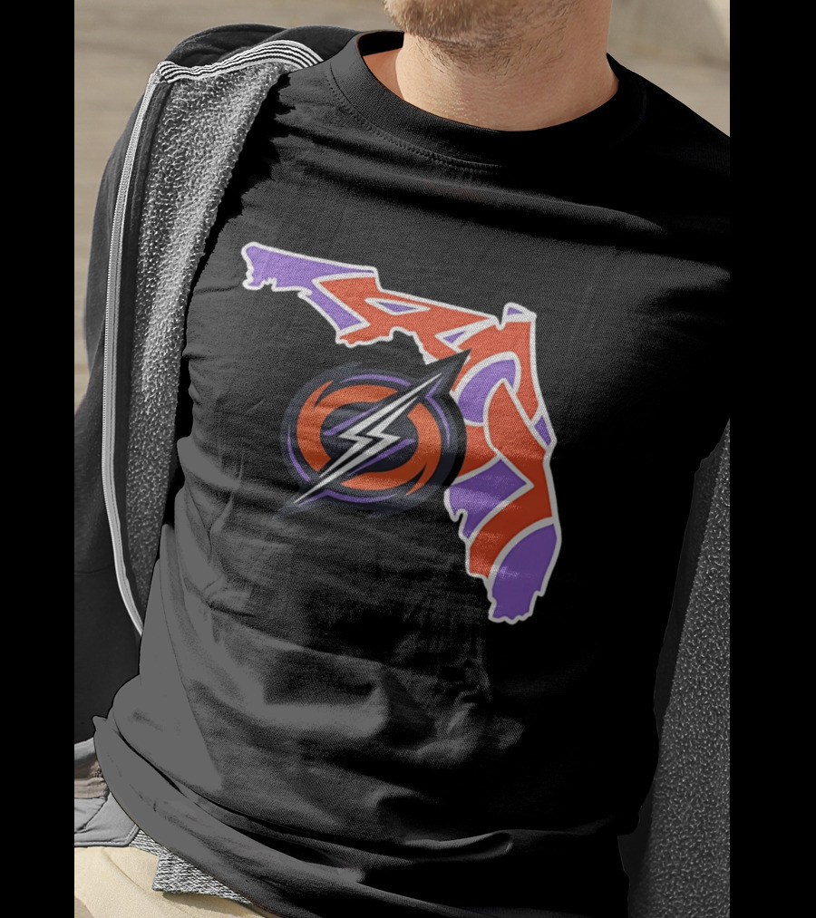 2026 UFL Orlando Storm 407 Map Lightning T-Shirt