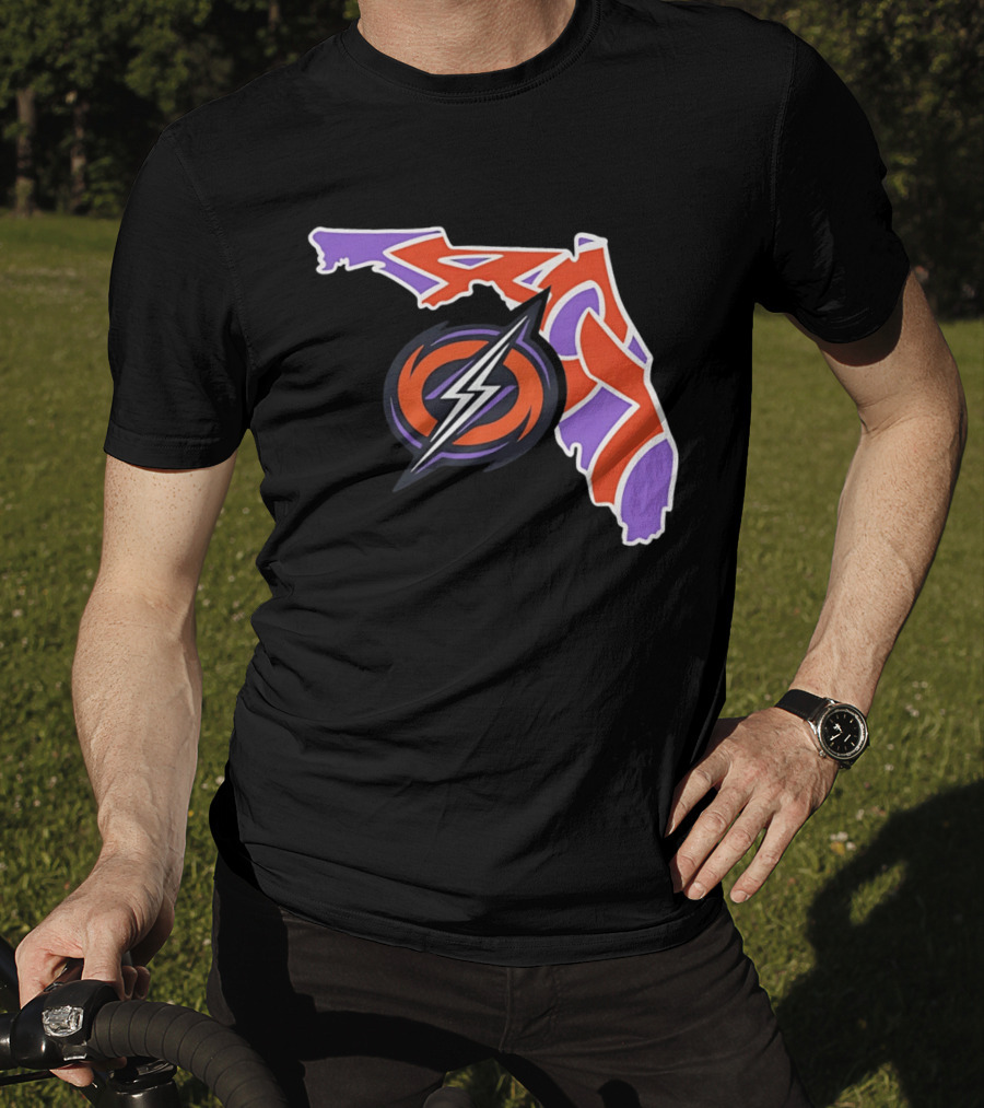 2026 UFL Orlando Storm 407 Map Lightning T-Shirt