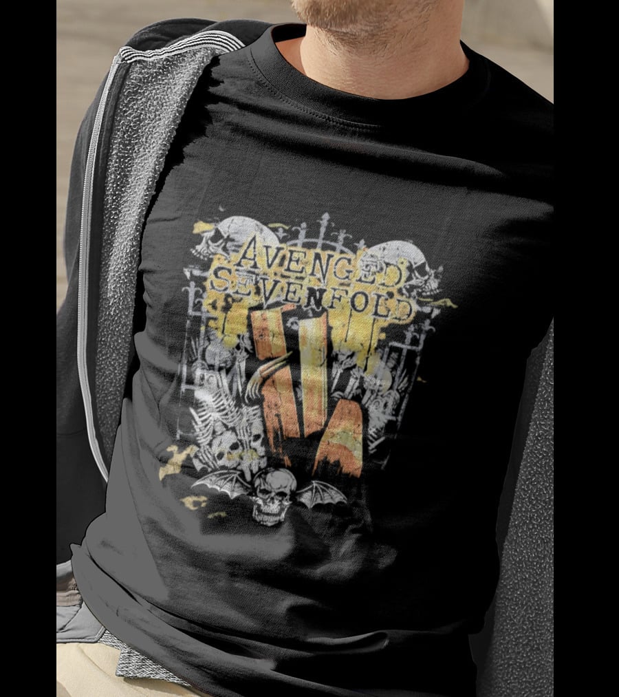 Avenged Sevenfold Skeleton Bat Skull T-Shirt
